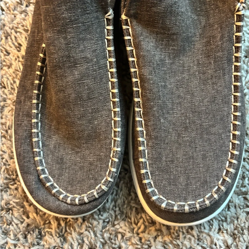Hey Dude Men's 10M Charcoal Bradley Classic Boots Lace Up Faux Leather LB2-15